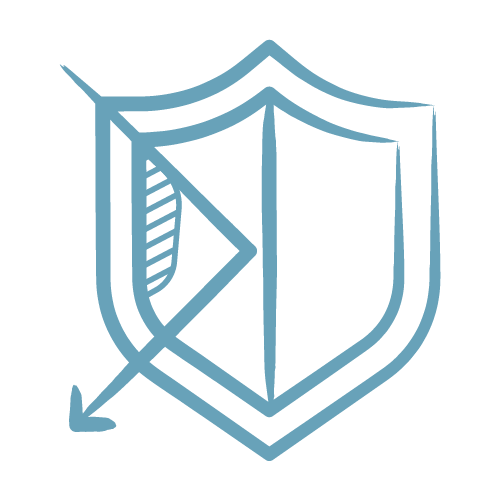 Icono de escudo que garantiza joyería artesanal libre de níquel cadmio y plomo en Pabús Bijoux.